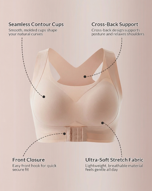 🔥LAST DAY PROMOTION - BUY 1 GET 1 FREE🔥 Front Closure Cross-Back Wireless Posture Bra
